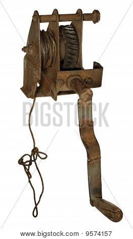 Old hand winch