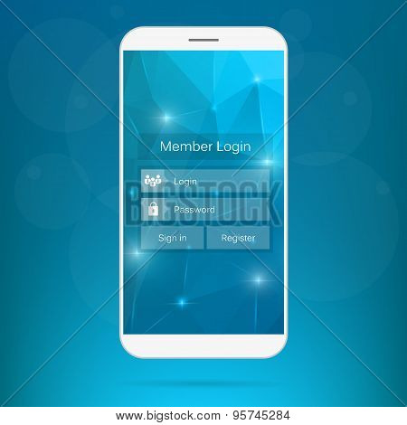Abstract creative concept vector member login form interface. For web page, site, mobile application