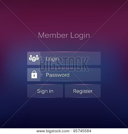 Abstract creative concept vector member login form interface. For web page, site, mobile application