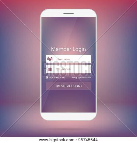 Abstract creative concept vector member login form interface. For web page, site, mobile application