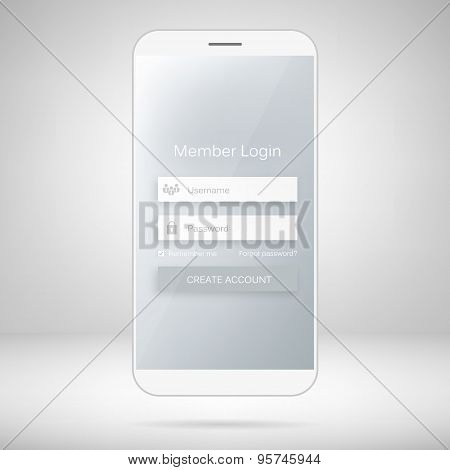 Abstract creative concept vector member login form interface. For web page, site, mobile application