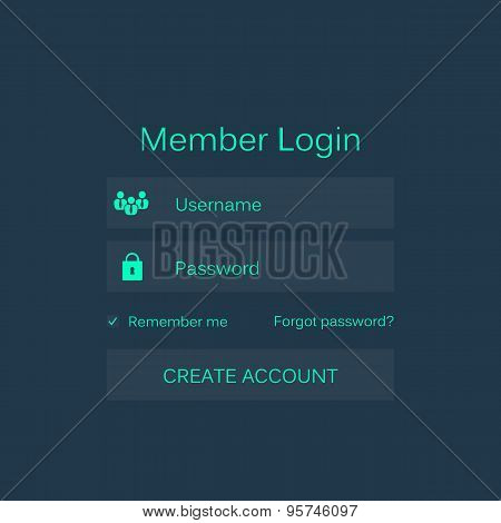 Abstract creative concept vector member login form interface. For web page, site, mobile application