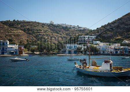 Picturesque Rocks Near Coast Of Island Milos, Greece