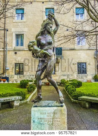 Statue To Remember The Ww 2 And The Bombing  In San Marino.