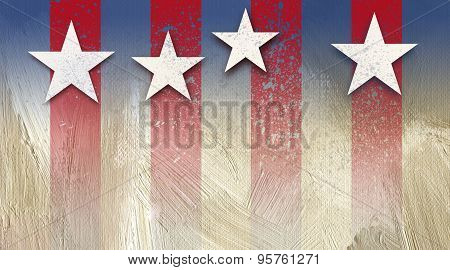 American Stars and Stripes with Starry Background