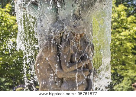 fountain Adam and eve in paradise in Bad Nauheim
