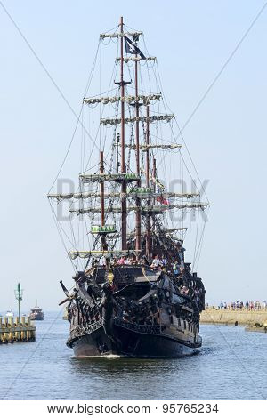 USTKA - JULY 05: Pirate touristic ship 