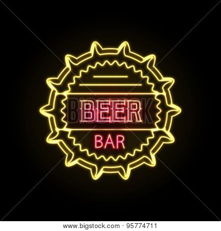 Neon Sign. Beer Bar