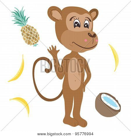 Vector Monkey Illustration