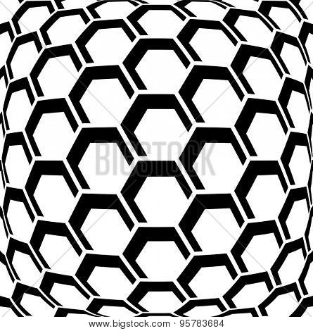 Geometric hexagons pattern. Abstract textured background. Vector art.