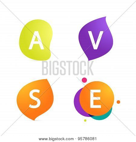 Abstract Form And Letter Logo Set