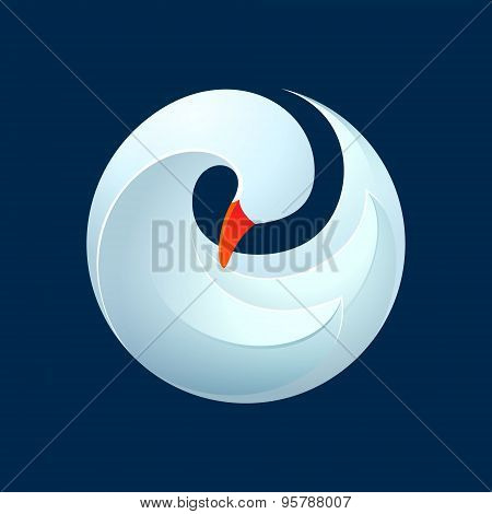 Twist Volume Goose, Swan, Bird In Vector