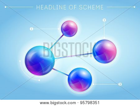 Blue Template Of Page With 3D-effect Metaballs