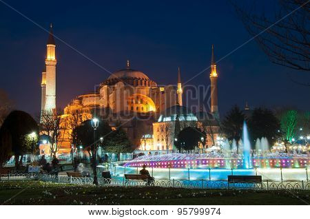 Hagia Sophia In Istanbul Against The Blue Sky