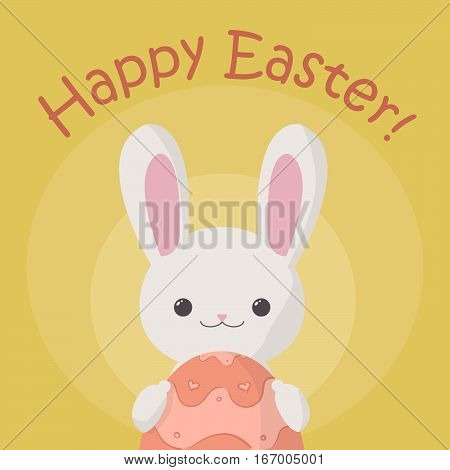 vector illustration Easter bunny with an egg. Happy easter