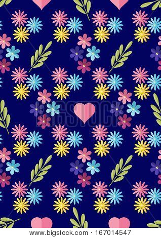 Cute flat background vector pattern with forget-me-not flowers. Seamless vector floral pattern for cushion pillow bandanna silk kerchief or shawl fabric print. Texture for clothes bedclothes