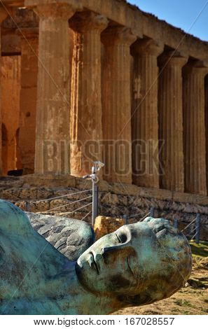 Italian destination, archaeological site in the Valley of the Temples in Agrigento, Sicily