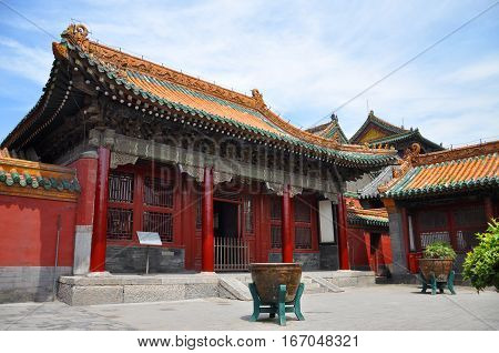 Diguang Hall in the Shenyang Imperial Palace (Mukden Palace), Shenyang, Liaoning Province, China. Shenyang Imperial Palace is UNESCO world heritage site built in 400 years ago.