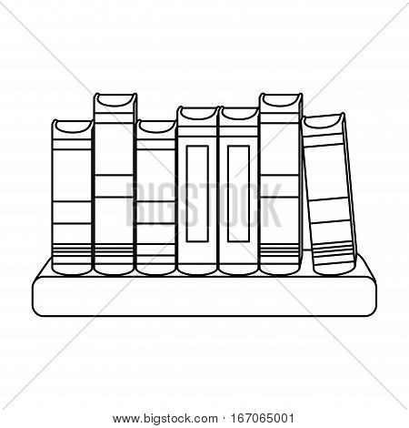figure educational books on a ledge image, vector illustration
