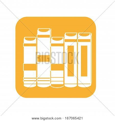 Contour educational books on a ledge image, vector illustration