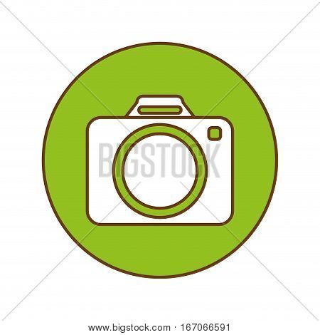 Green symbol camara button image, vector ilustration design