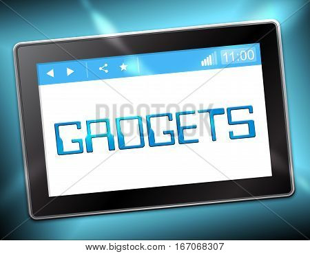 Gadgets Tablet Shows Gizmos Online 3D Illustration