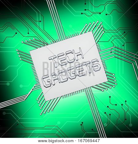 Tech Gadgets Shows Technology Gizmos 3D Illustration
