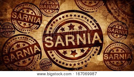 Sarnia, vintage stamp on paper background