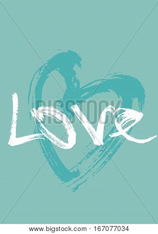 Happy Valentine's Day Card. Hand Drawn Elements By Brush. Vector Illustration
