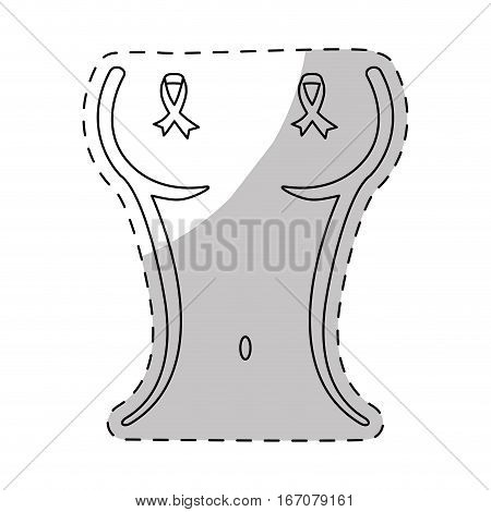 ribbon breast cancer awarenes related icons image vector illustration design