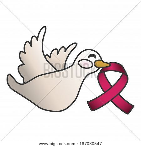 ribbon breast cancer awarenes related icons image vector illustration design