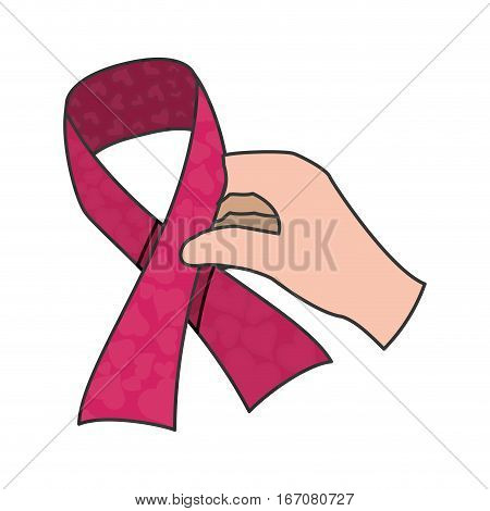 ribbon breast cancer awarenes related icons image vector illustration design