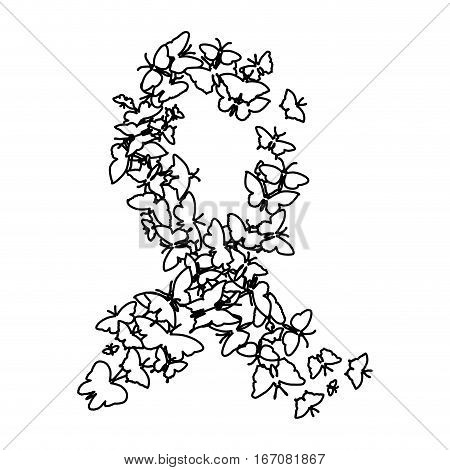 ribbon breast cancer awarenes related icons image vector illustration design