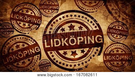 Lidkoping, vintage stamp on paper background