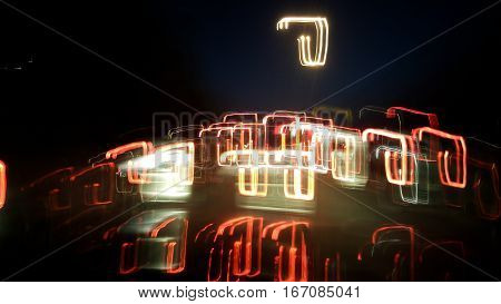 Night lights on street Astir ,Abstract texture