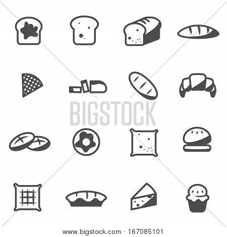 bread bekery icon set vector , ,