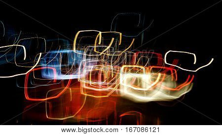 Night lights on street Astir ,Abstract texture