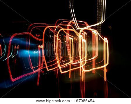 Night lights on street Astir ,Abstract texture