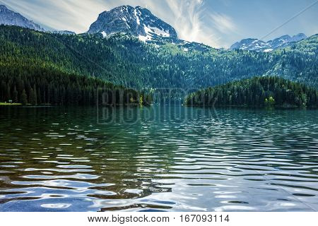 Natural landscape. Mountain lake in Montenegro, Durmitor national park