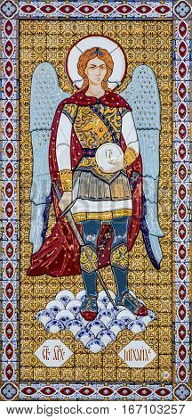 Kiev, Ukraine - Jan 24, 2017: Archangel Michail. Orthodox icon in Kiev Pechersk Lavra monastery