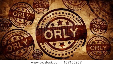 orly, vintage stamp on paper background