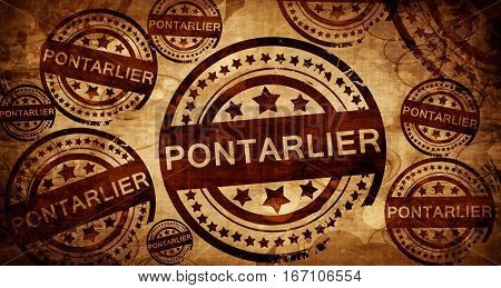 pontarlier, vintage stamp on paper background