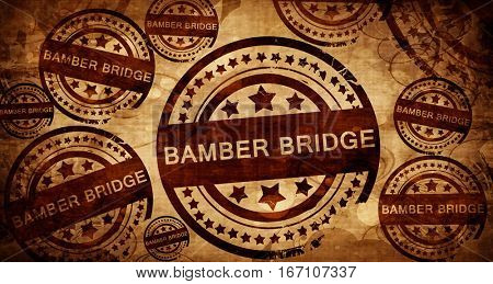 Bamber bridge, vintage stamp on paper background