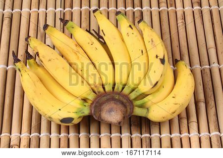 Lady Finger Banana,slim Yellow Bunch Of  Bananas