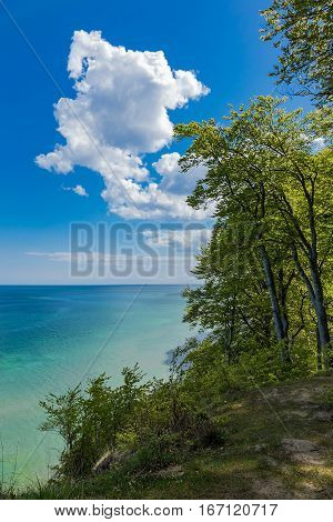 Baltic Sea coast on the island Ruegen in Germany.