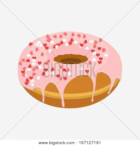 Donut With Sprinkles Isolated On White Background