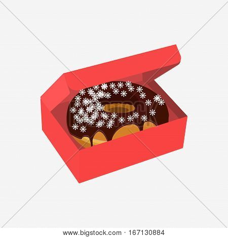 Donut With Sprinkles Isolated On White Background