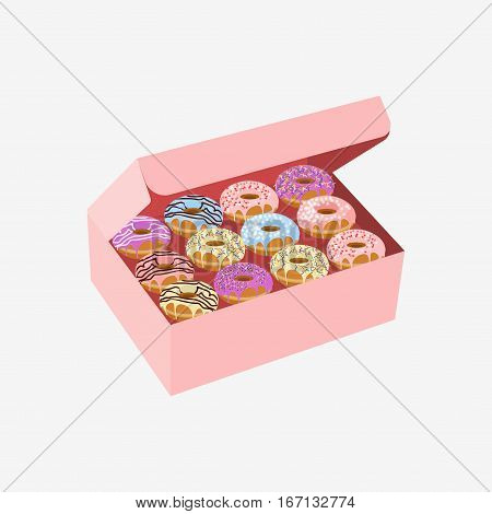 Donut With Sprinkles Isolated On White Background
