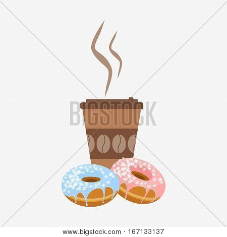 Donut With Sprinkles Isolated On White Background