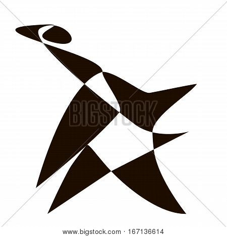 Black and white drawing of abstract man